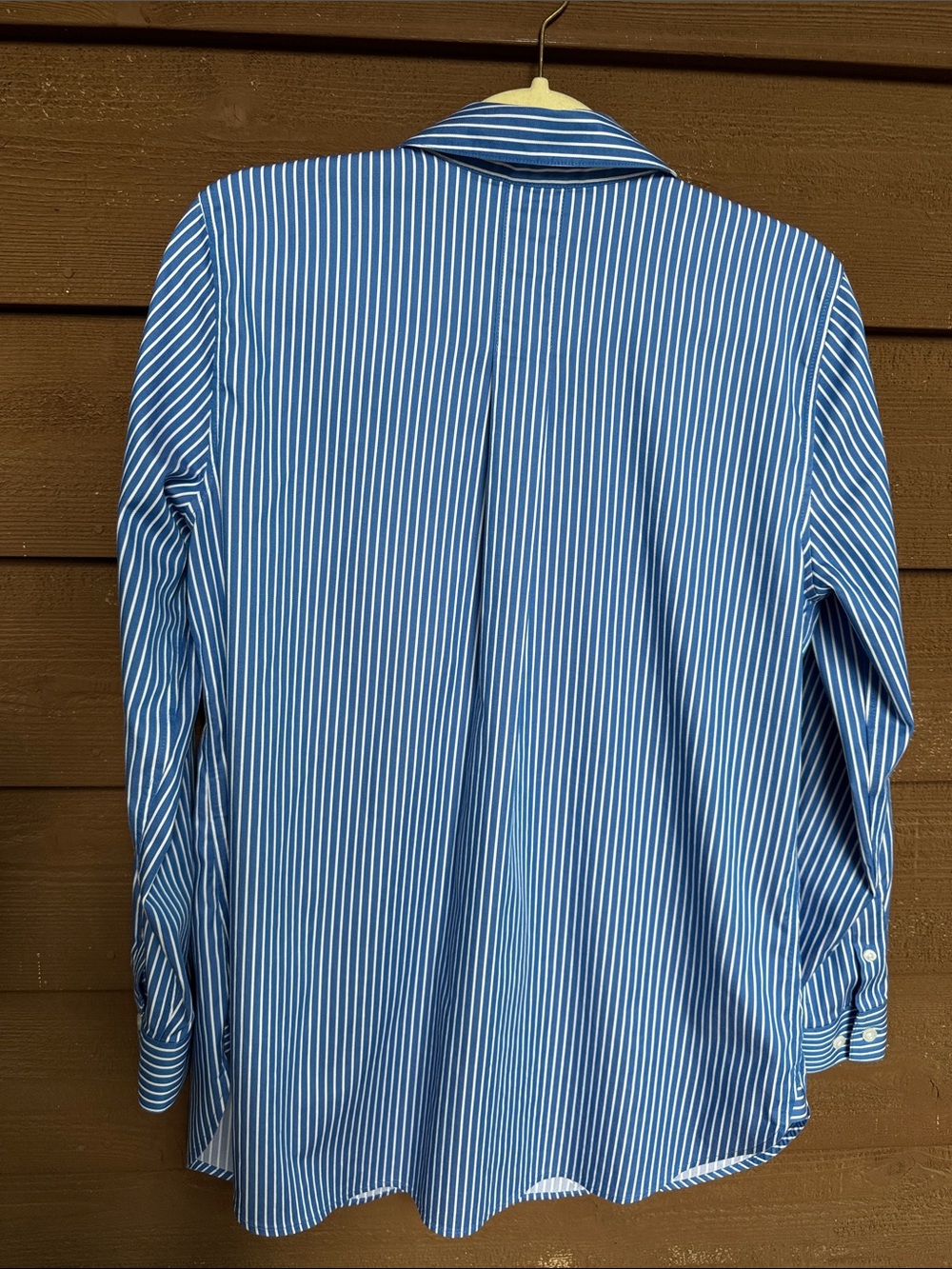 Chico's Blue and White Striped Button-Down with Floral Embroidery size 8 - Picture 7 of 7